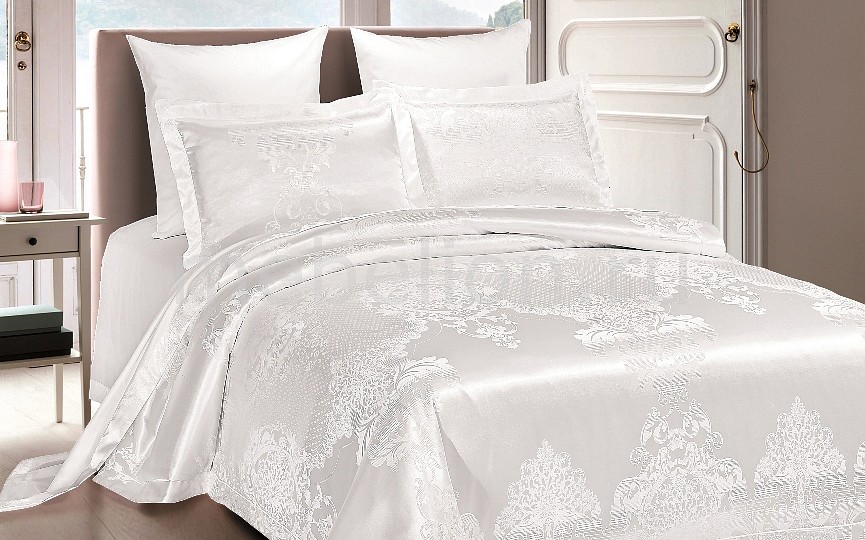 Комплект евростандарт Savino Arya Артикул - AR_8680943033741, Бренд - Arya (Турция), Серия - Savino, Размер - евростандарт, Материал - хлопок 100%, Тип ткани - жаккард, Компоненты, входящие в комплект - Наволочка: 50х70,2 шт, белый 70х70,2 шт, белыйПододеяльник: 200х220, белыйПростыня: 240х260, белый, Вид крепления - на кнопках, Цвет - белый, Тип отделки - наволочки декорированы кантом, Тема отделки - орнамент, Дополнительные параметры - Уход за бельем из жаккарда:Стирка в холодной воде (t=40