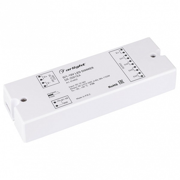 Контроллер-диммер SR-2001EA (12-24V, 384-768W, 1-10V, 4CH), SR-2001EA (12-24V, 384-768W, 1-10V, 4CH)
Контроллер-диммер SR-2001EA (12-24V, 384-768W, 1-10V, 4CH), SR-2001EA (12-24V, 384-768W, 1-10V, 4CH)