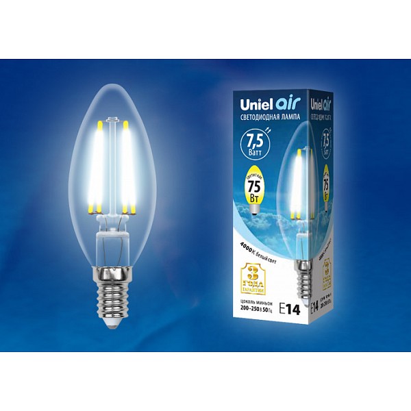 Лампа светодиодная Air E14 220В 7,5Вт 4000K LED-C35-7,5W/NW/E14/CL GLA01TR картон, Air E14 220В 7,5Вт 4000K LED-C35-7,5W/NW/E14/CL GLA01TR картон
Лампа светодиодная Air E14 220В 7,5Вт 4000K LED-C35-7,5W/NW/E14/CL GLA01TR картон, Air E14 220В 7,5Вт 4000K LED-C35-7,5W/NW/E14/CL GLA01TR картон