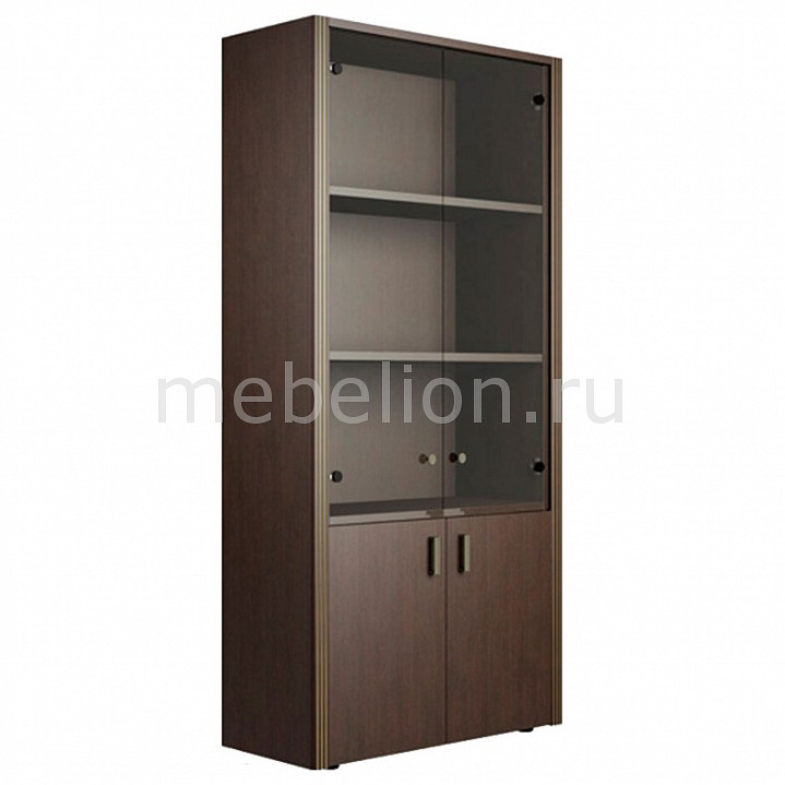 Шкаф для офиса pointex harvard hvd22502 темный орех domaster.