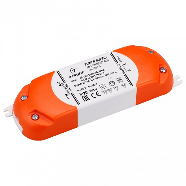 Блок питания 18-36В 18Вт ARJ-SP36500-DIM (18W, 500mA, PFC, Triac), 18-36В 18Вт ARJ-SP36500-DIM (18W, 500mA, PFC, Triac)
Блок питания 18-36В 18Вт ARJ-SP36500-DIM (18W, 500mA, PFC, Triac), 18-36В 18Вт ARJ-SP36500-DIM (18W, 500mA, PFC, Triac)