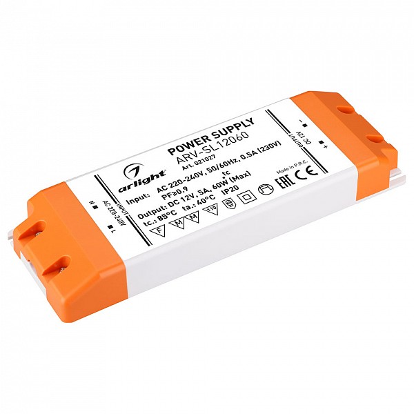 Блок питания 12В 60Вт ARV-SL12060 (12V, 5A, 60W, PFC), 12В 60Вт ARV-SL12060 (12V, 5A, 60W, PFC)
Блок питания 12В 60Вт ARV-SL12060 (12V, 5A, 60W, PFC), 12В 60Вт ARV-SL12060 (12V, 5A, 60W, PFC)