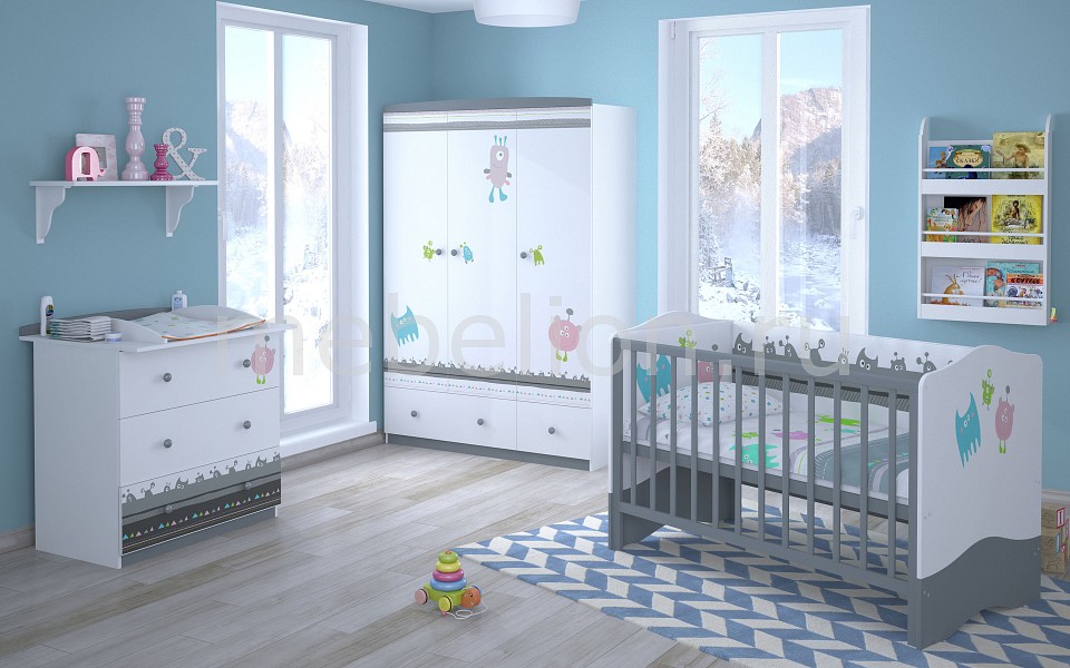 Гарнитур для детской Polini Basic Монстрики