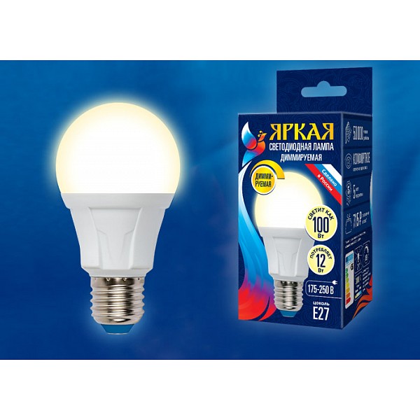 Лампа светодиодная Яркая Dim E27 175-250В 12Вт 3000K LED-A60 12W/3000K/E27/FR/DIM PLP01WH картон, Яркая Dim E27 175-250В 12Вт 3000K LED-A60 12W/3000K/E27/FR/DIM PLP01WH картон
Лампа светодиодная Яркая Dim E27 175-250В 12Вт 3000K LED-A60 12W/3000K/E27/FR/DIM PLP01WH картон, Яркая Dim E27 175-250В 12Вт 3000K LED-A60 12W/3000K/E27/FR/DIM PLP01WH картон