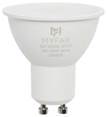 Лампа светодиодная [LED] MyFar GU10 6W 3000K
