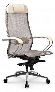 Кресло офисное S-1.041 MPES, молочный, сетка, экокожа