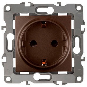 Розетка с заземлением, без рамки Эра 12 12-2001-13 Розетка с заземлением, без рамки Эра 12 12-2001-13