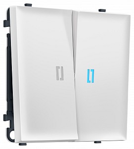 Выключатель проходной двухклавишный с подсветкой без рамки MS MS824040