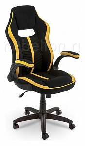 Кресло офисное , желтый, черный, текстиль
