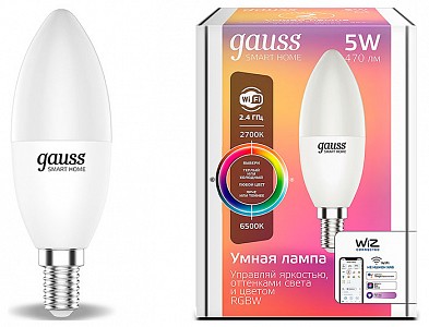 Лампа светодиодная [LED] Gauss E14 5W 2700-6500K