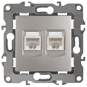 Розетка двойная Ethernet RJ-45 без рамки Эра 12 12-3108-15