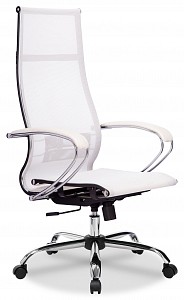 Кресло МЕТТА-7(MPRU), белый, сетка, экокожа
