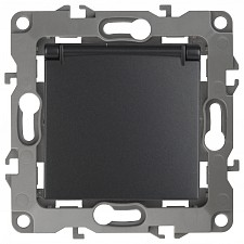 Розетка с заземлением и со шторкой, без рамки с крышкой Эра 12 12-2103-05