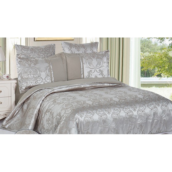 

Комплект семейный Satin jacquard, Бежевый;серый, Satin jacquard