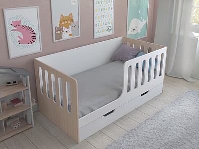 Односпальная кровать для детской комнаты Астра 12 RVM_ASTRA12YA-35-01