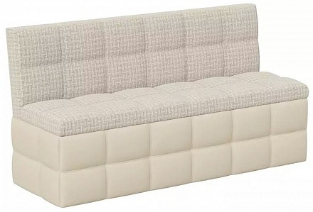Прямой диван Домино не раскладной, кожа искусственная, ткань