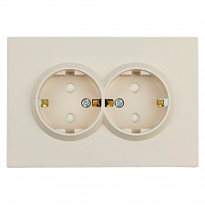 Розетка двойная с заземлением и со шторкой, без рамки RST16-5114-08 49908