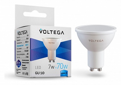 Лампа светодиодная [LED] Voltega GU10 7W 4000K