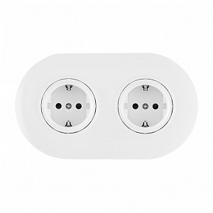 Розетка с заземлением и со шторкой SET08-2 SET08-2-40-1x2 white