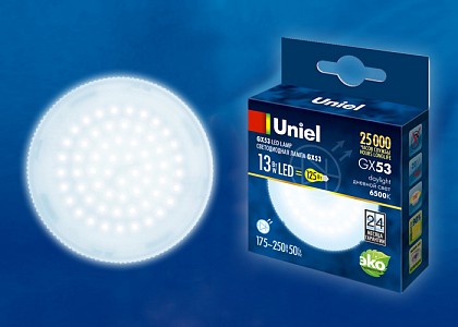 Лампа светодиодная [LED] Uniel GX53 13W 6500K