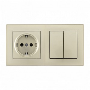 Блок с розеткой и выключателем SET06-2 SET06-2-30-2-40-1 shampan