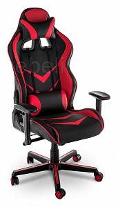 Игровое кресло Racer, красный, черный, кожа искусственная