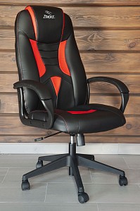 Геймерское кресло ZOMBIE 8, красный, черный, кожа искусственная