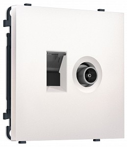 ТВ-розетка оконечная и розетка Ethernet RJ-45 без рамки MS MS212510