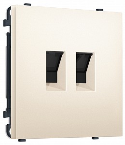Розетка двойная Ethernet RJ-45 и со шторками, без рамки MS MS252110