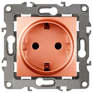 Розетка с заземлением и со шторкой, без рамки Эра 12 12-2102-14 Розетка с заземлением и со шторкой, без рамки Эра 12 12-2102-14