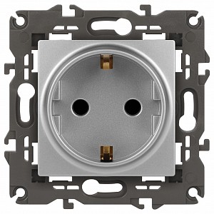 Розетка с заземлением и со шторкой, без рамки Эра Elegance 14-2102-03