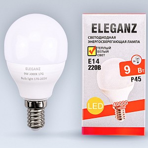 Лампа светодиодная [LED] Eleganz E14 9W 3000K