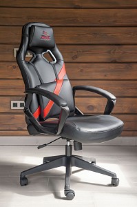 Игровое кресло Driver, красный, черный, кожа искусственная