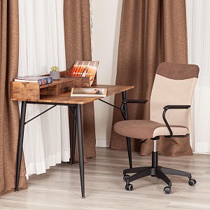 Кресло офисное Fly, бежевый, коричневый, флок