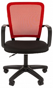 Кресло офисное 698 LT, красный, черный, сетка, текстиль