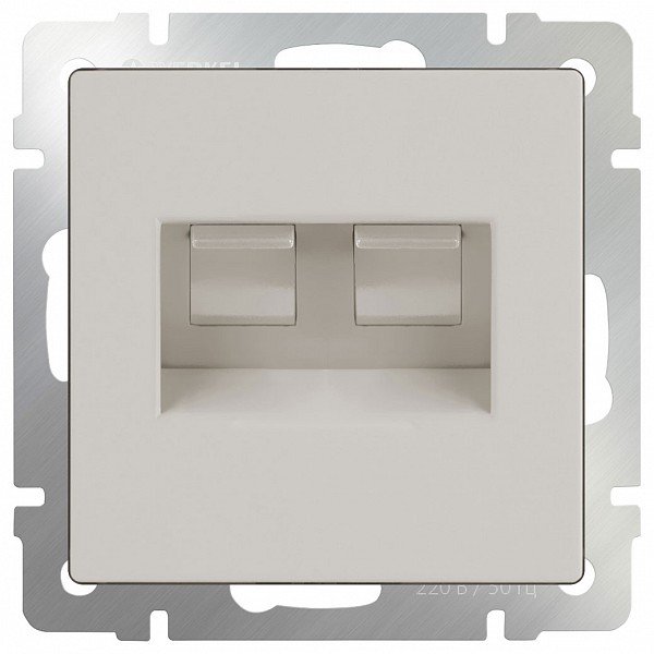 

Розетка двойная Ethernet RJ-45 без рамки Слоновая кость WL03-RJ45+RJ45-ivory, Слоновая кость WL03-RJ45+RJ45-ivory