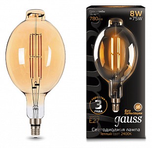 Лампа светодиодная [LED] Gauss E27 8W 2400K