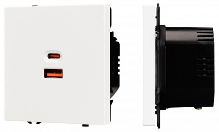 Розетка 2хUSB type A и C без рамки NOBE 054316(1)