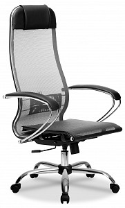 Компьютерное кресло МЕТТА-4(MPRU), серый, сетка, экокожа