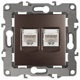 Розетка двойная Ethernet RJ-45 без рамки Эра 12 12-3108-13