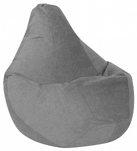 Кресло-мешок Серый Велюр L