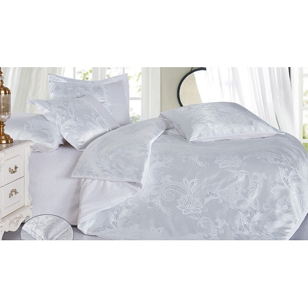 

Комплект евростандарт Satin jacquard, Белый, Satin jacquard