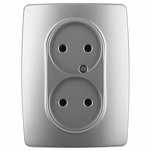 Розетка двойная без заземления Эра 12 12-2107-03