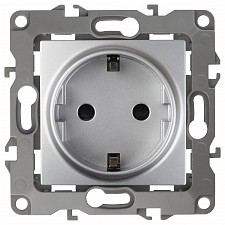 Розетка с заземлением и со шторкой, без рамки Эра 12 12-2102-03