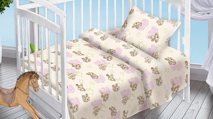 Белье в кроватку для новорожденного Облачные Мишки DTX_4599-439