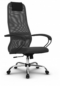Компьютерное кресло SU-B-8, темно-серый, ткань-сетка, экокожа