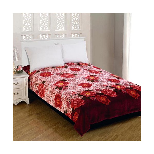 

Плед (180х230 см) Floral Glade, Бордовый;розовый, (180х230 см) Floral Glade