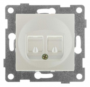 Розетка двойная RJ-12 и Ethernet RJ-45, без рамки UGRA С11КТ-028