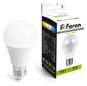 Лампа светодиодная [LED] Feron E27 8W 4000K