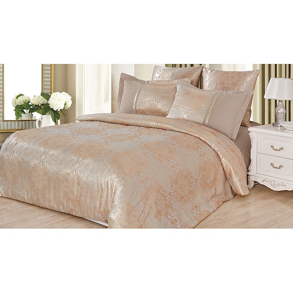 

Комплект семейный Satin jacquard, Бежевый, Satin jacquard